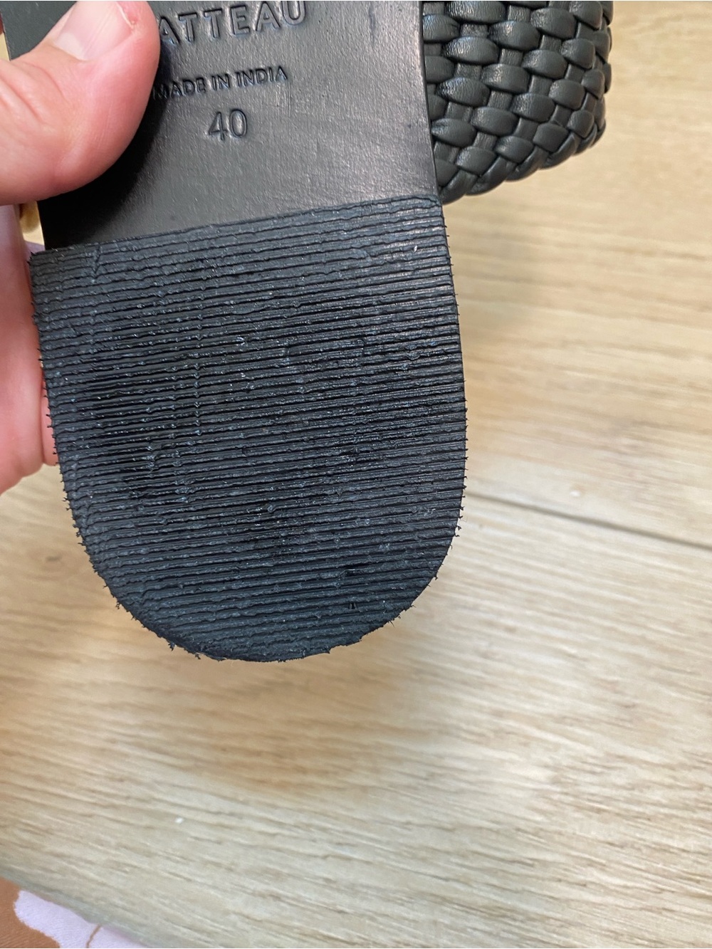 A. Emery x Matthau Carmen Flat Woven Toe Ring Sandals black 9 US 40 EU - Picture 13 of 13